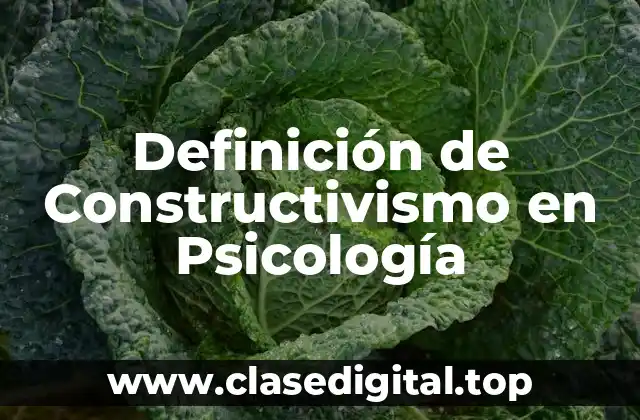 Definición de Constructivismo en Psicología