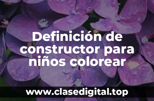Definición de constructor para niños colorear