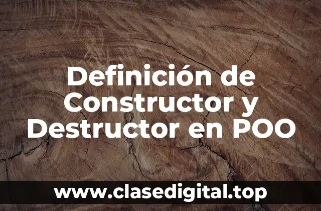 Definición de Constructor y Destructor en POO