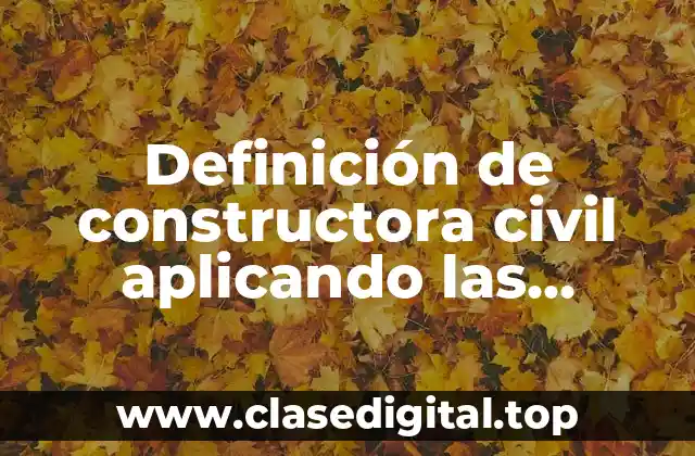 Definición de constructora civil aplicando las distribuciones de estadística