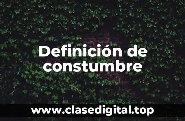 Definición de constumbre