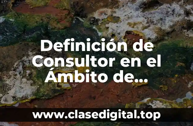 Definición de Consultor en el Ámbito de Informática