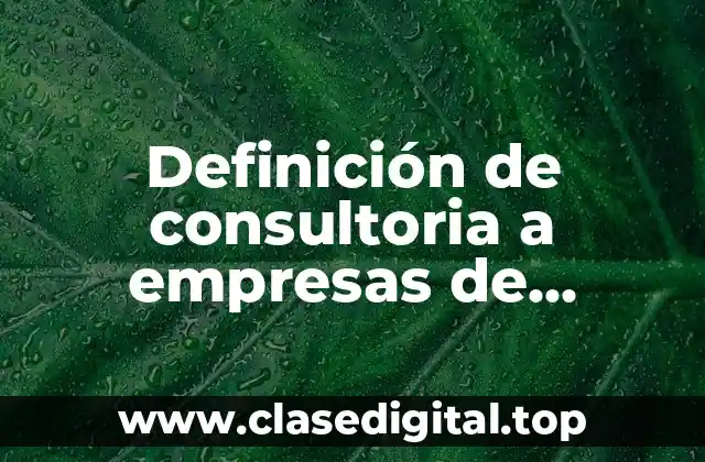 Ejemplos de consultoria a empresas de bebidas