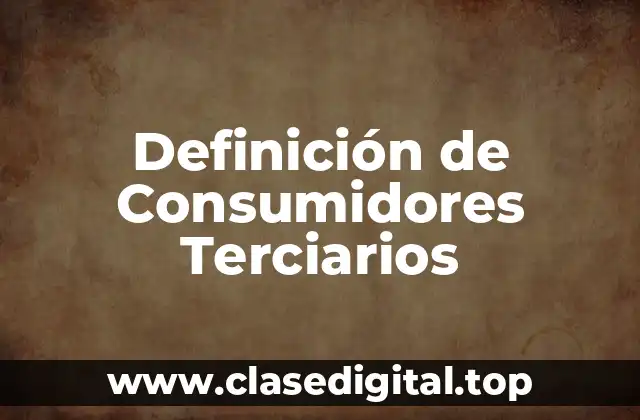 Definición de Consumidores Terciarios