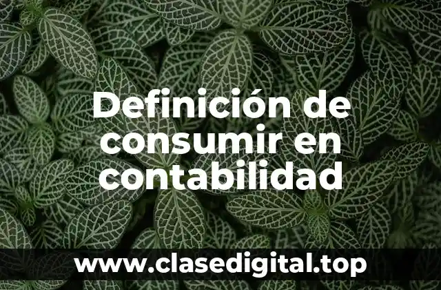 Definición de consumir en contabilidad