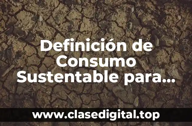 Definición de Consumo Sustentable para Niños