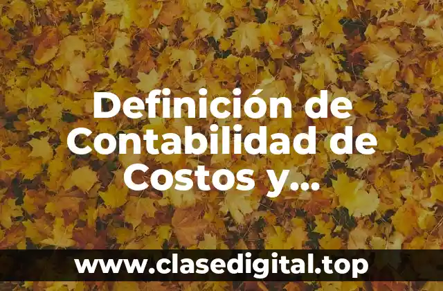 Definición de Contabilidad de Costos y Presupuestos