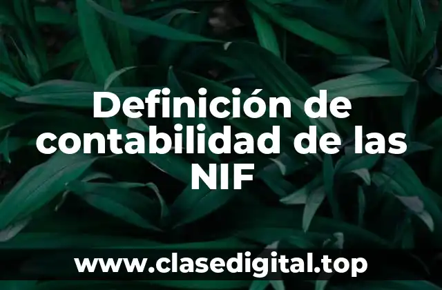 Definición de contabilidad de las NIF