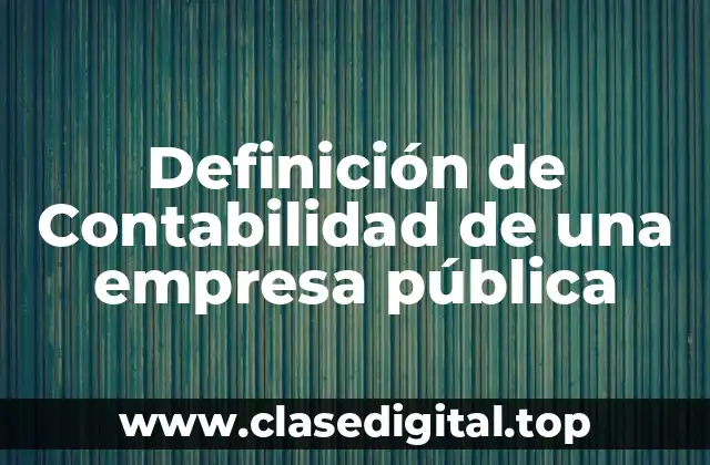Definición técnica de contabilidad de una empresa pública