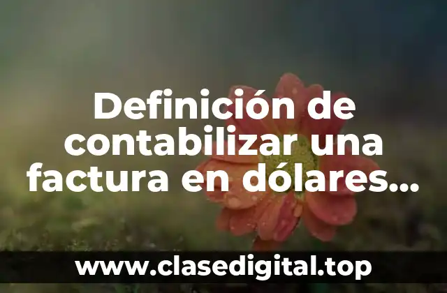 Ejemplos de contabilizar una factura en dólares en México