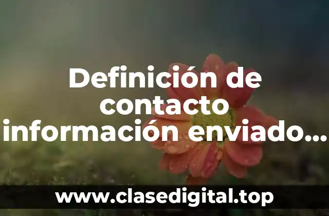 Definición de contacto información enviado a gmail