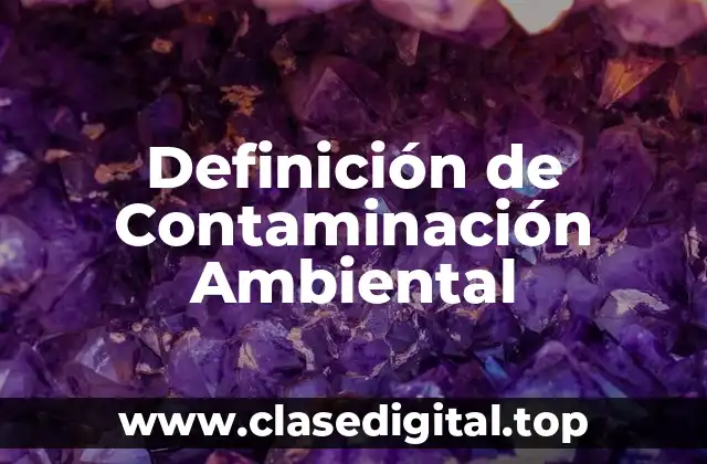Definición de Contaminación Ambiental