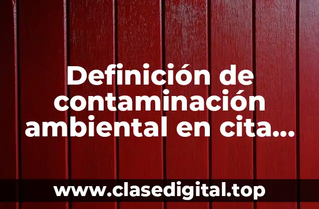 Definición de contaminación ambiental en cita textual