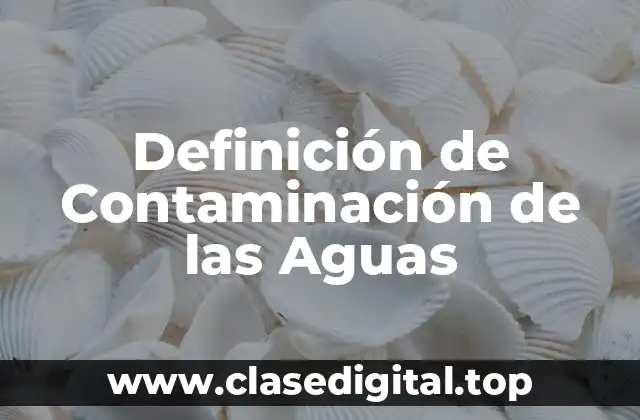 Definición Técnica de Contaminación de las Aguas