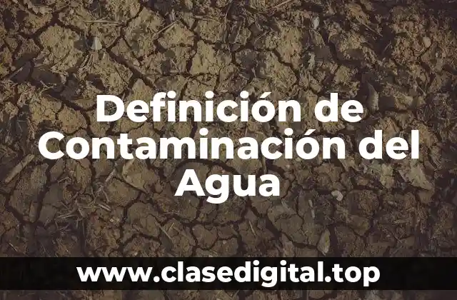 Definición técnica de contaminación del agua
