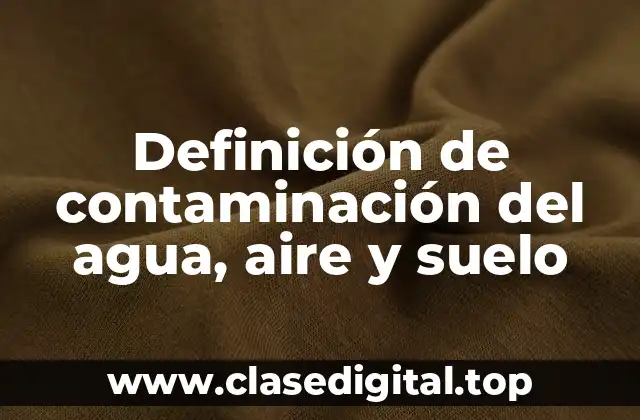 Ejemplos de contaminación del agua, aire y suelo