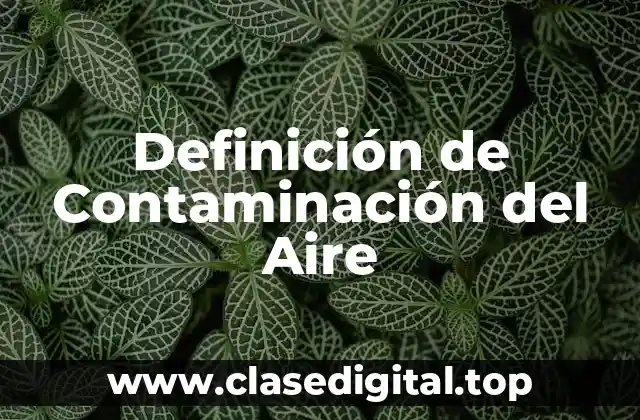 Definición de Contaminación del Aire