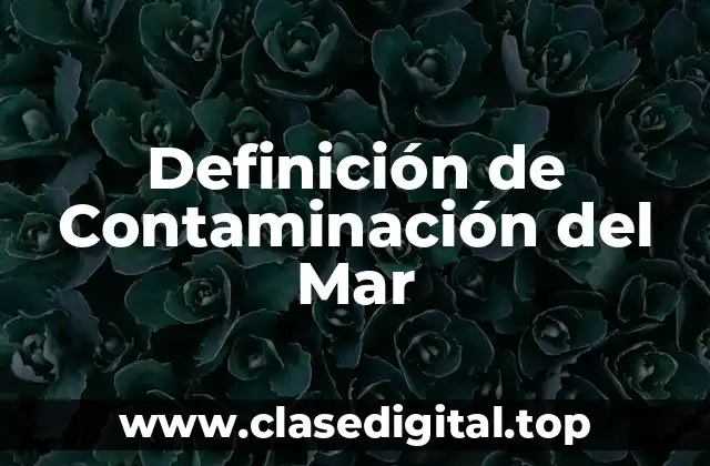 Definición de Contaminación del Mar