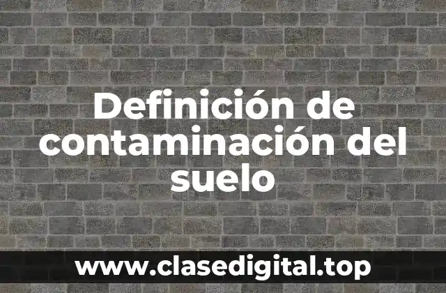 Definición técnica de contaminación del suelo