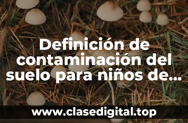 Definición de contaminación del suelo para niños de primaria