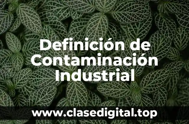Definición de Contaminación Industrial