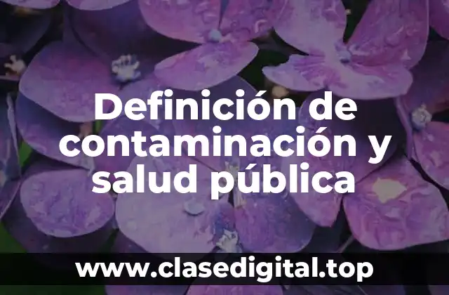 Definición de contaminación y salud pública