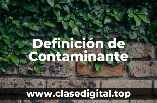Definición de Contaminante