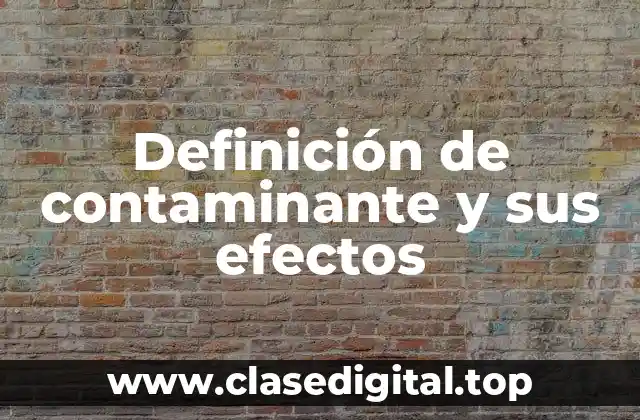 Definición de contaminante y sus efectos