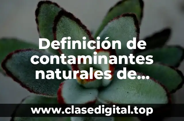 Definición de contaminantes naturales de naturaleza inorgánica como orgánica
