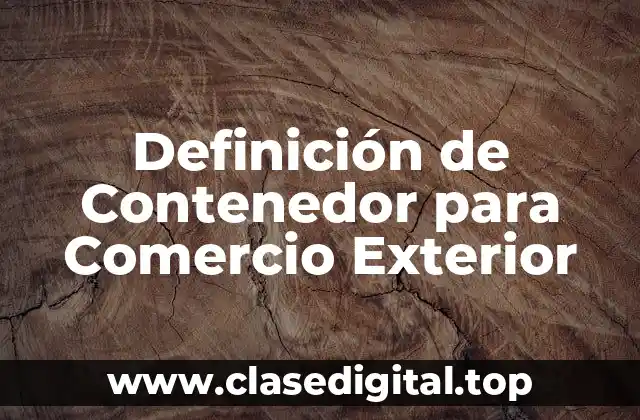 Definición de Contenedor para Comercio Exterior