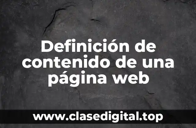 Definición de contenido de una página web