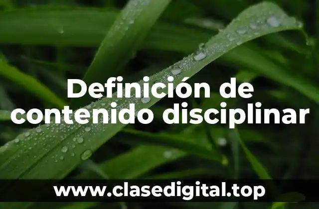 Ejemplos de contenido disciplinar