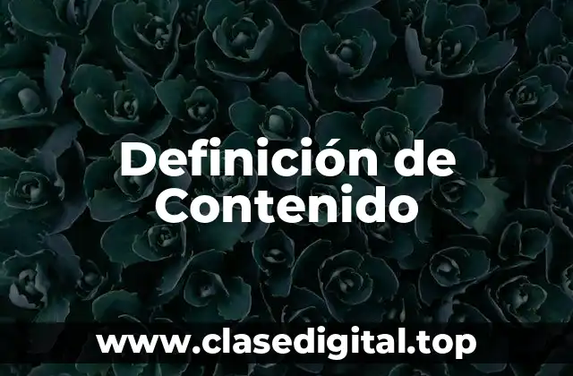 Definición de Contenido