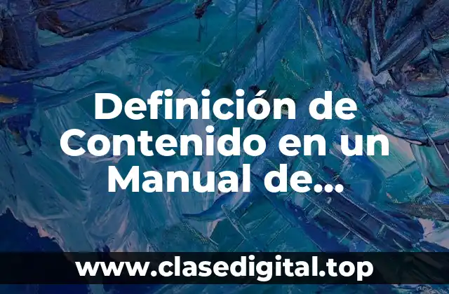 Definición de Contenido en un Manual de Funciones