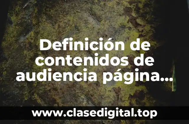 Definición de contenidos de audiencia página web