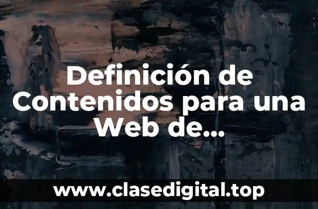 Definición de Contenidos para una Web de Manualidades