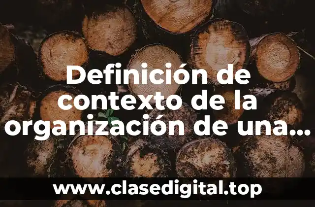 Definición de contexto de la organización de una empresa excel