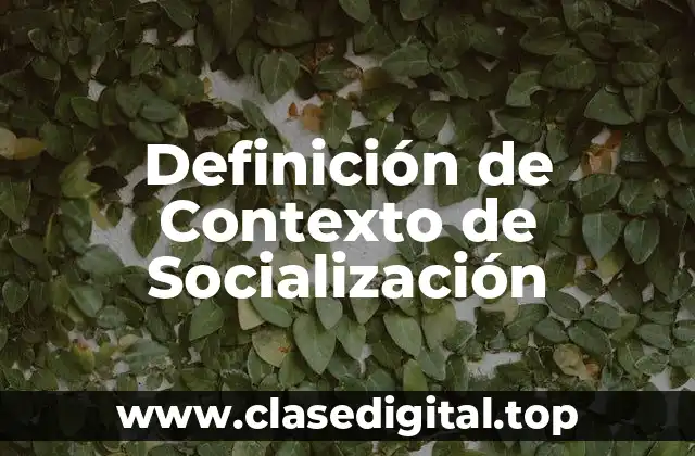Definición de Contexto de Socialización