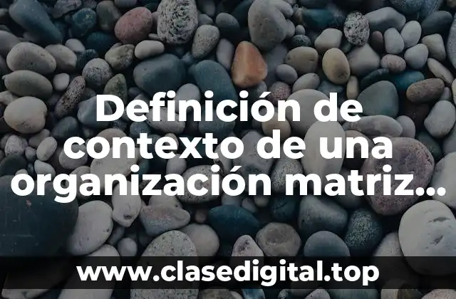 Definición de contexto de una organización matriz foda