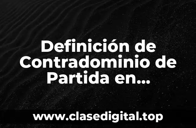 Definición de Contradominio de Partida en Matemáticas