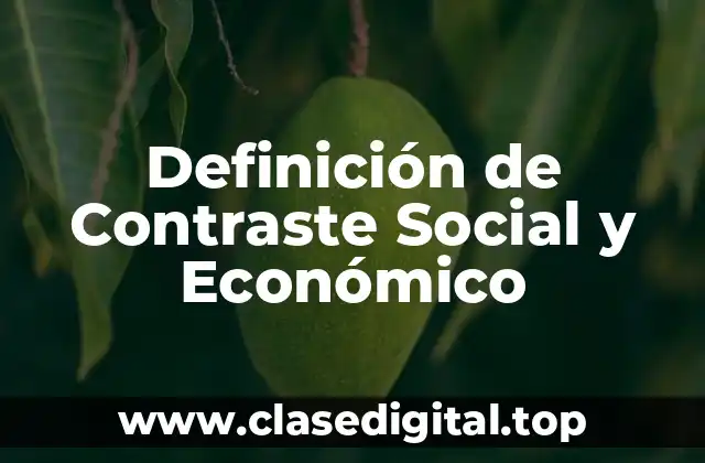 Definición de Contraste Social y Económico