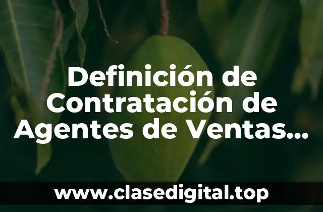 Ejemplos de Contratación de Agentes de Ventas México