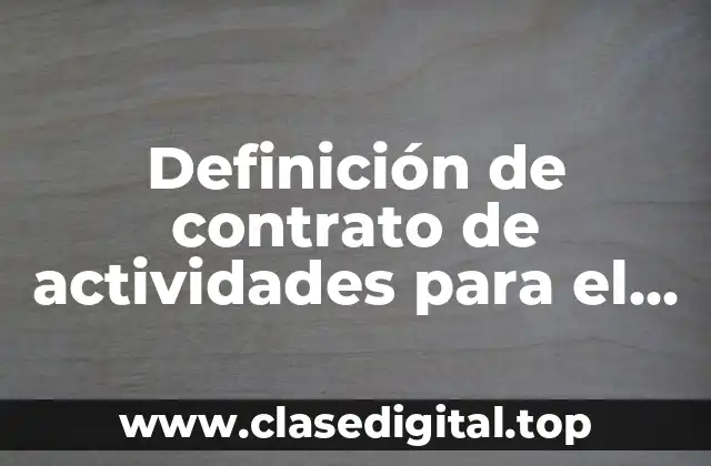 Definición de contrato de actividades para el personal