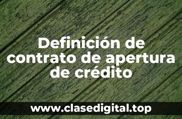 Definición técnica de contrato de apertura de crédito