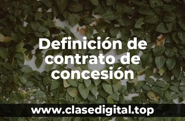 Definición técnica de contrato de concesión