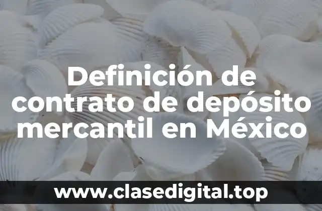 Definición de contrato de depósito mercantil en México