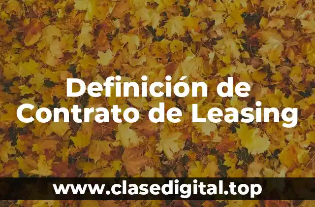 Definición de Contrato de Leasing