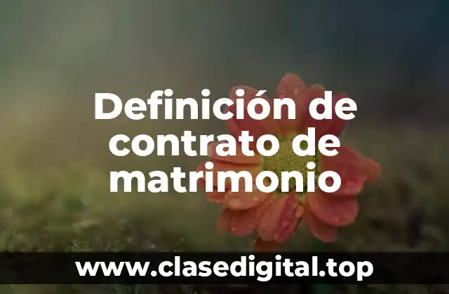 Definición de contrato de matrimonio