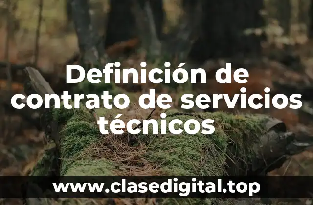 Definición de contrato de servicios técnicos