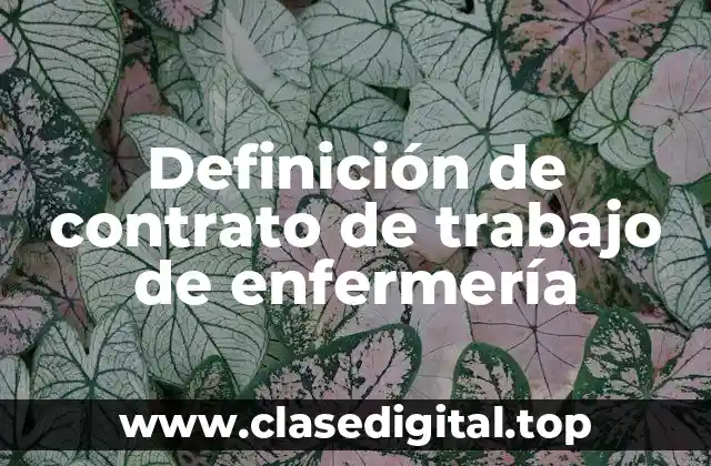Definición de contrato de trabajo de enfermería